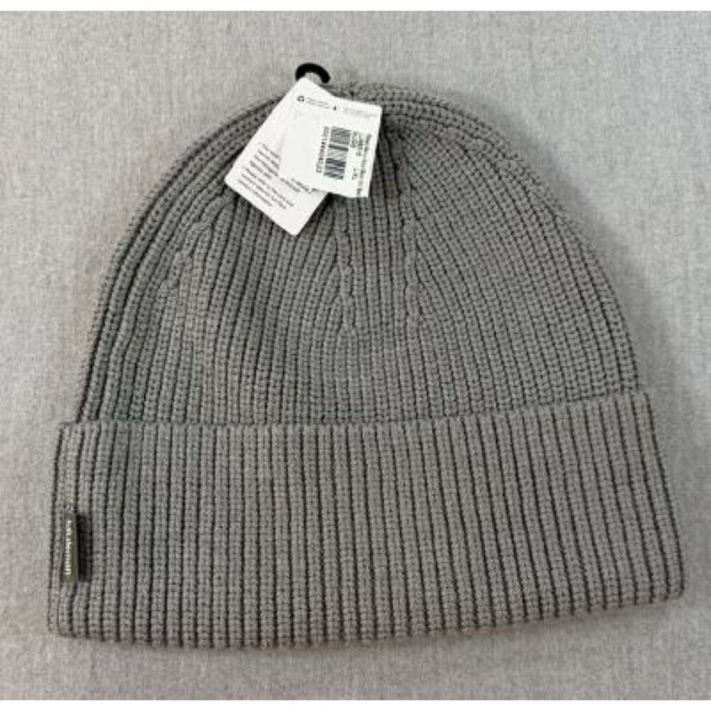 Lululemon Close-Fit Wool Blend Ribbed Knit Beanie Gray NWT Size L/XL